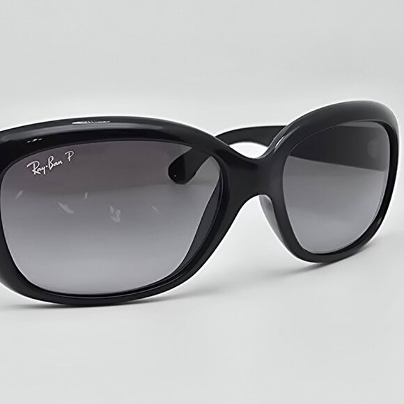 Ray-Ban RB4101 601/T3 Jackie Ohh Black Frame Polarized Grey Lens Sunglasses 58mm - Picture 6 of 16